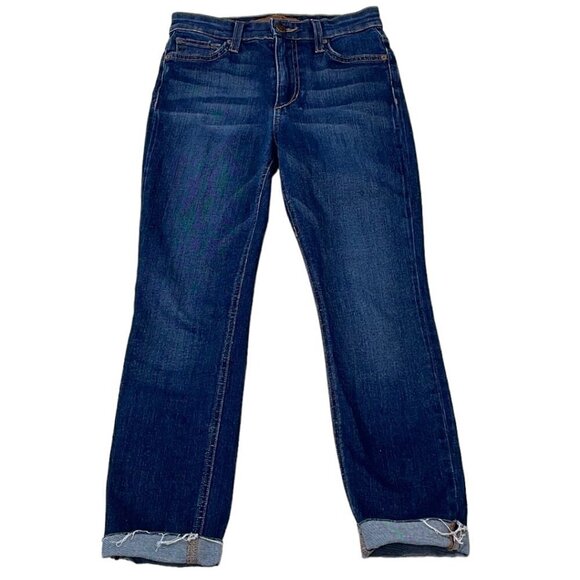 Joe's Jeans Straight Leg Rolled Cuff Faded Denim Blue Size 24 - Picture 1 of 11